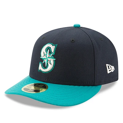 Men's New Era Navy/Aqua Seattle Mariners Alternate Authentic Collection On-Field Low Profile 59FIFTY Fitted Hat