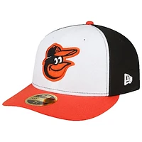 Men's New Era White/Orange Baltimore Orioles Home Authentic Collection On-Field Low Profile 59FIFTY Fitted Hat