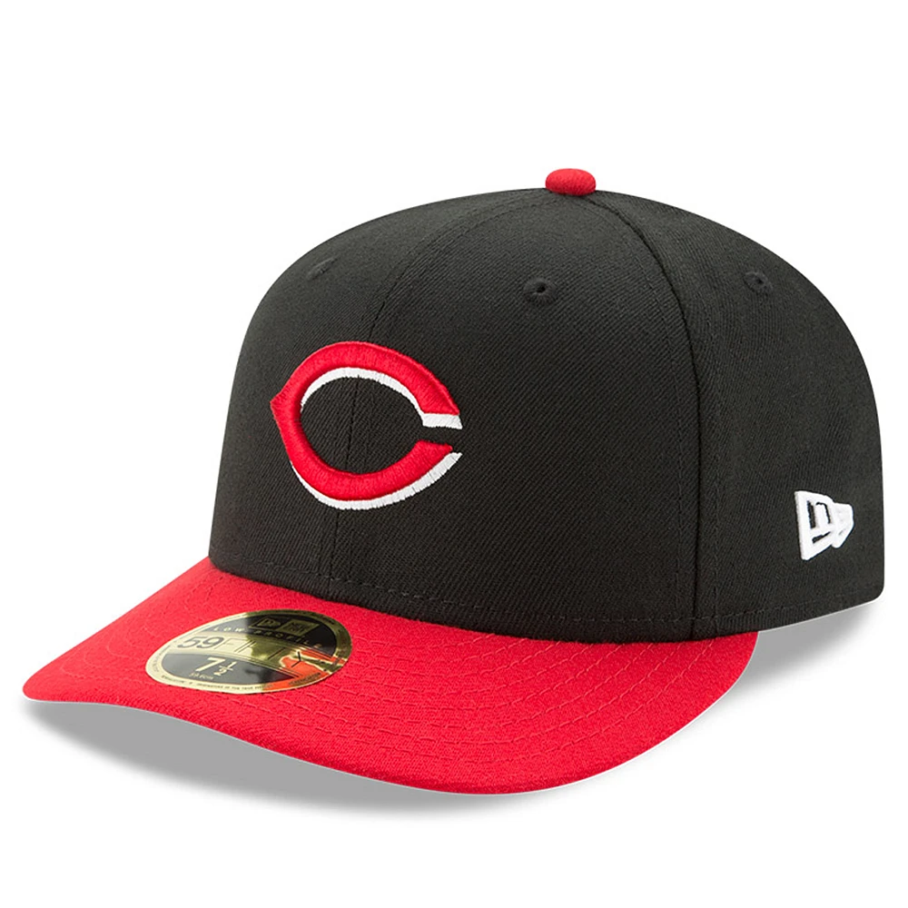 Men's New Era Black /Red Cincinnati Reds Alternate Authentic Collection On-Field Low Profile 59FIFTY Fitted Hat