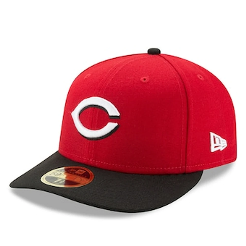 Men's New Era Red/Navy Cincinnati Reds Road Authentic Collection On-Field Low Profile 59FIFTY Fitted Hat