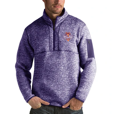 Men's Antigua Purple Clemson Tigers College Football Playoff 2016 National Champions Collegiate Fortune Half-Zip Pullover Jacket