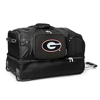 MOJO Georgia Bulldogs Black 27'' 2-Wheel Drop Bottom Rolling Duffel Bag