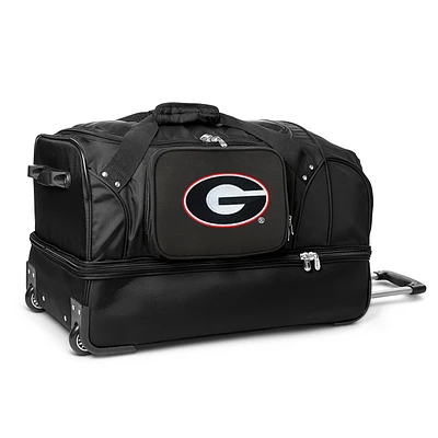 MOJO Georgia Bulldogs Black 27'' 2-Wheel Drop Bottom Rolling Duffel Bag