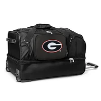 MOJO Georgia Bulldogs Black 27'' 2-Wheel Drop Bottom Rolling Duffel Bag