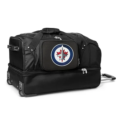 MOJO Winnipeg Jets Black 27'' 2-Wheel Drop Bottom Rolling Duffel Bag