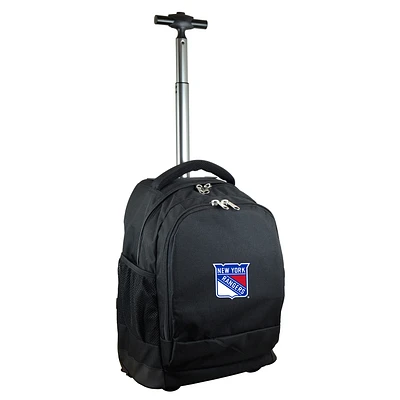 Black New York Rangers 19'' Premium Wheeled Backpack