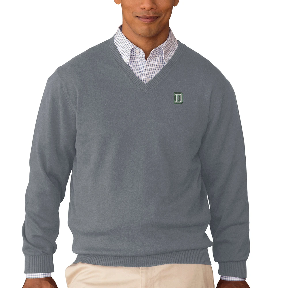 Men's Charcoal Dartmouth Big Green Clubhouse V-Neck Pullover Sweater