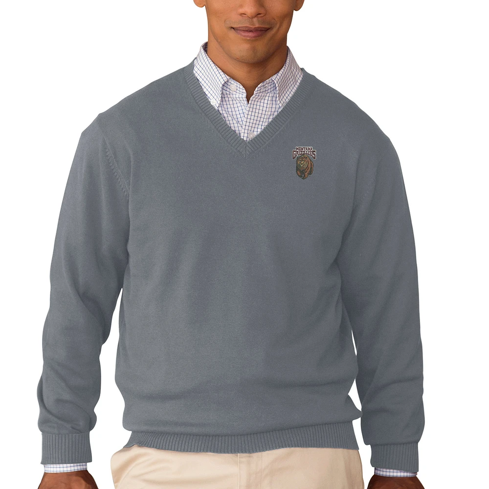 Men's Charcoal Montana Grizzlies Clubhouse V-Neck Pullover Sweater