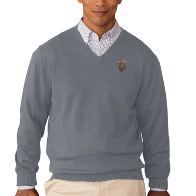 Men's Charcoal Montana Grizzlies Clubhouse V-Neck Pullover Sweater