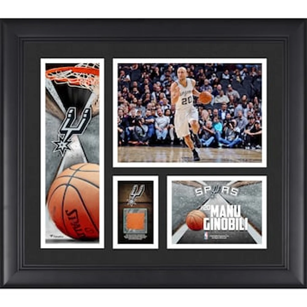 Manu Ginobili San Antonio Spurs Framed 15" x 17" Collage with a Piece of Team-Used Ball