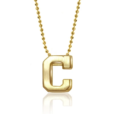 Women's Alex Woo Cleveland Indians 16" Little C Logo 14k Yellow Gold Necklace