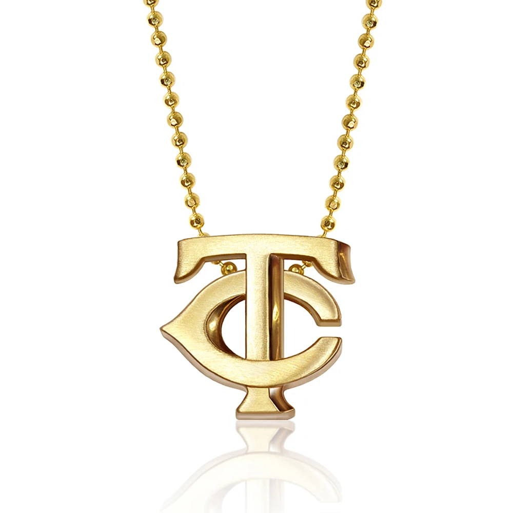 Women's Alex Woo Minnesota Twins 16" Little Logo 14k Yellow Gold Necklace