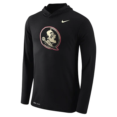 Men's Nike Black Florida State Seminoles Tri-Blend Performance Hoodie Long Sleeve T-Shirt