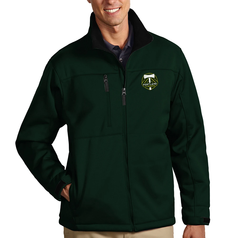 Men's Antigua Green Portland Timbers Traverse Full Zip Jacket