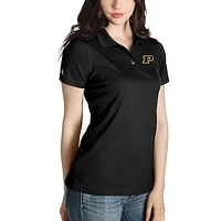 Women's Antigua Black Purdue Boilermakers Desert Dry Inspire Polo