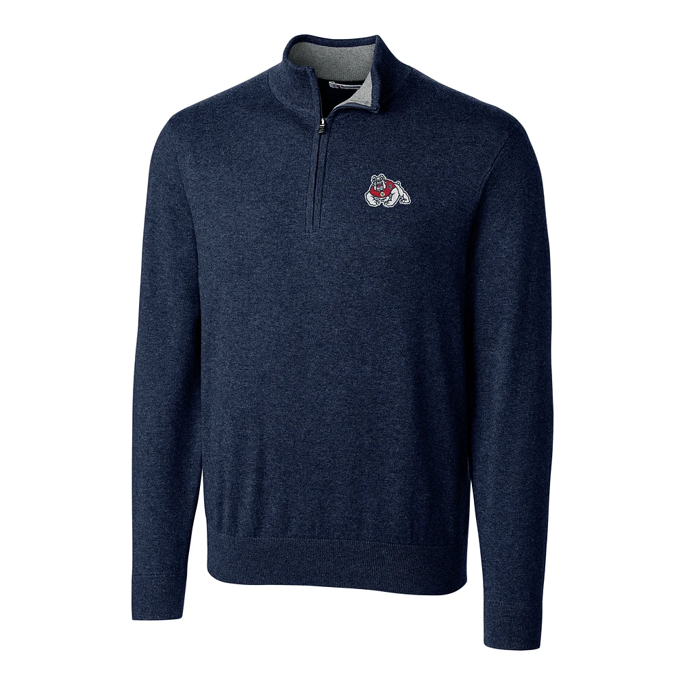 Men's Cutter & Buck Navy Fresno State Bulldogs Big Tall Lakemont Half-Zip Jacket
