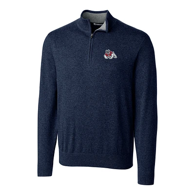 Men's Cutter & Buck Navy Fresno State Bulldogs Big Tall Lakemont Half-Zip Jacket