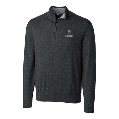 Men's Cutter & Buck Heather Charcoal Georgetown Hoyas Big & Tall Lakemont Half-Zip Jacket