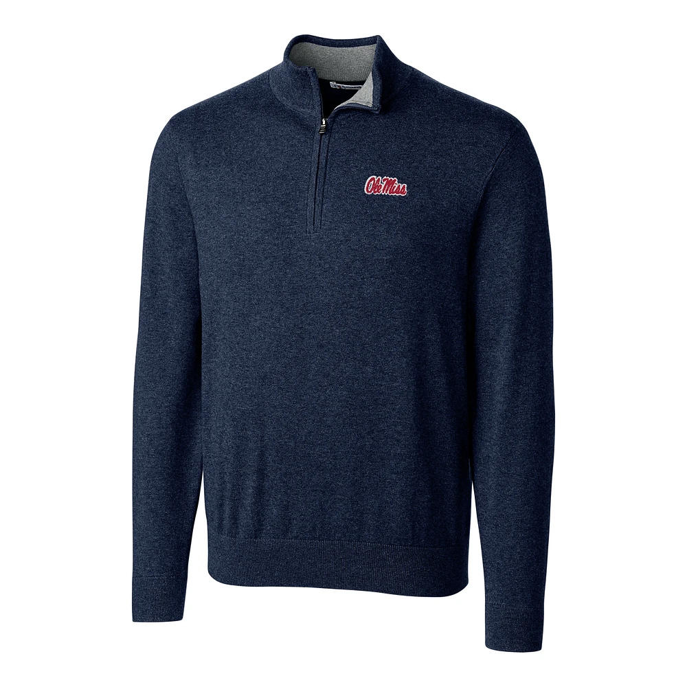 Men's Cutter & Buck Navy Ole Miss Rebels Big & Tall Lakemont Half-Zip Jacket