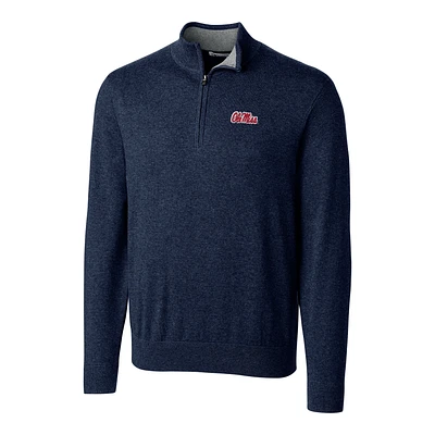 Men's Cutter & Buck Navy Ole Miss Rebels Big & Tall Lakemont Half-Zip Jacket