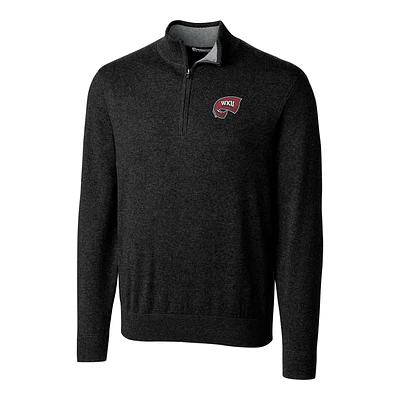 Men's Cutter & Buck Black Western Kentucky Hilltoppers Big & Tall Lakemont Half-Zip Jacket