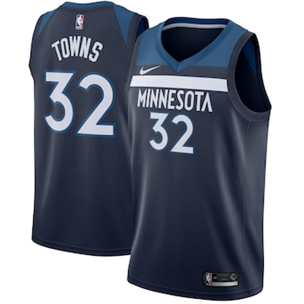 Men's Nike Karl-Anthony Towns Navy Minnesota Timberwolves Swingman Jersey - Icon Edition