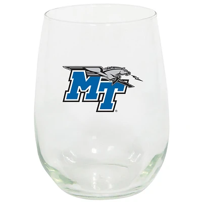 MTSU Blue Raiders 15oz. Stemless Wine Glass