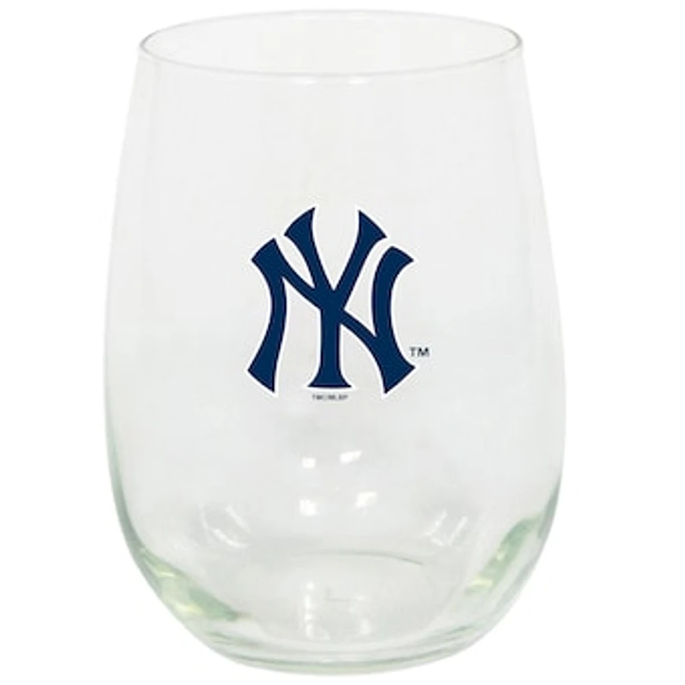 New York Yankees 15oz. Stemless Wine Glass