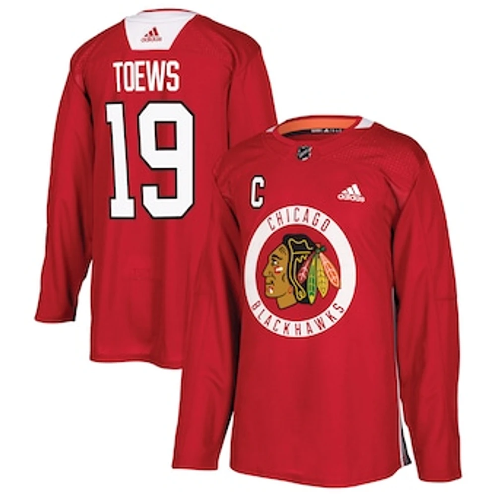 Men's adidas Jonathan Toews Red Chicago Blackhawks Practice Player Jersey