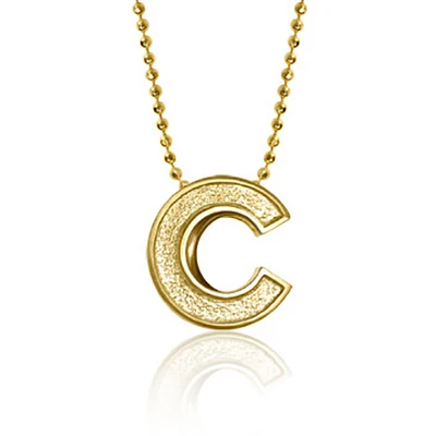 Women's Alex Woo Chicago Cubs 16" Little Logo 14k Yellow Gold Necklace