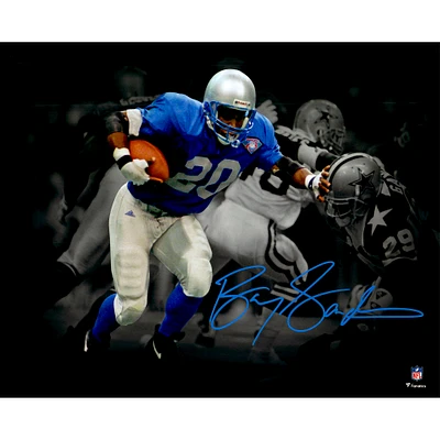 Barry Sanders Detroit Lions Autographed 11" x 14" Throwback Jersey Spotlight Photograph