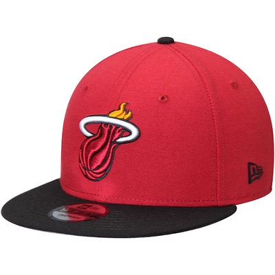 Men's New Era Red/Black Miami Heat 2-Tone 9FIFTY Adjustable Snapback Hat