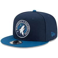 Men's New Era Navy/Blue Minnesota Timberwolves 2-Tone 9FIFTY Adjustable Snapback Hat