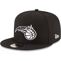 Men's New Era Black Orlando Magic Black & White Logo 9FIFTY Adjustable Snapback Hat