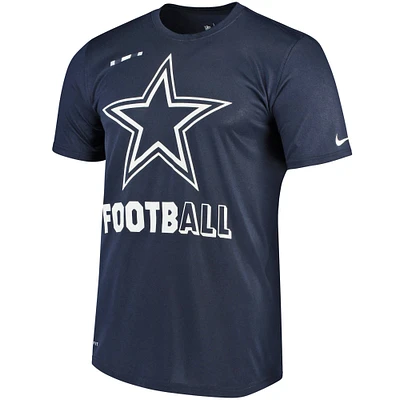 Men's Nike Navy Dallas Cowboys Sideline Legend Football Performance T-Shirt