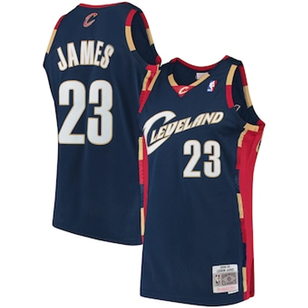 Men's Mitchell & Ness LeBron James Navy Cleveland Cavaliers Hardwood Classics Swingman Jersey