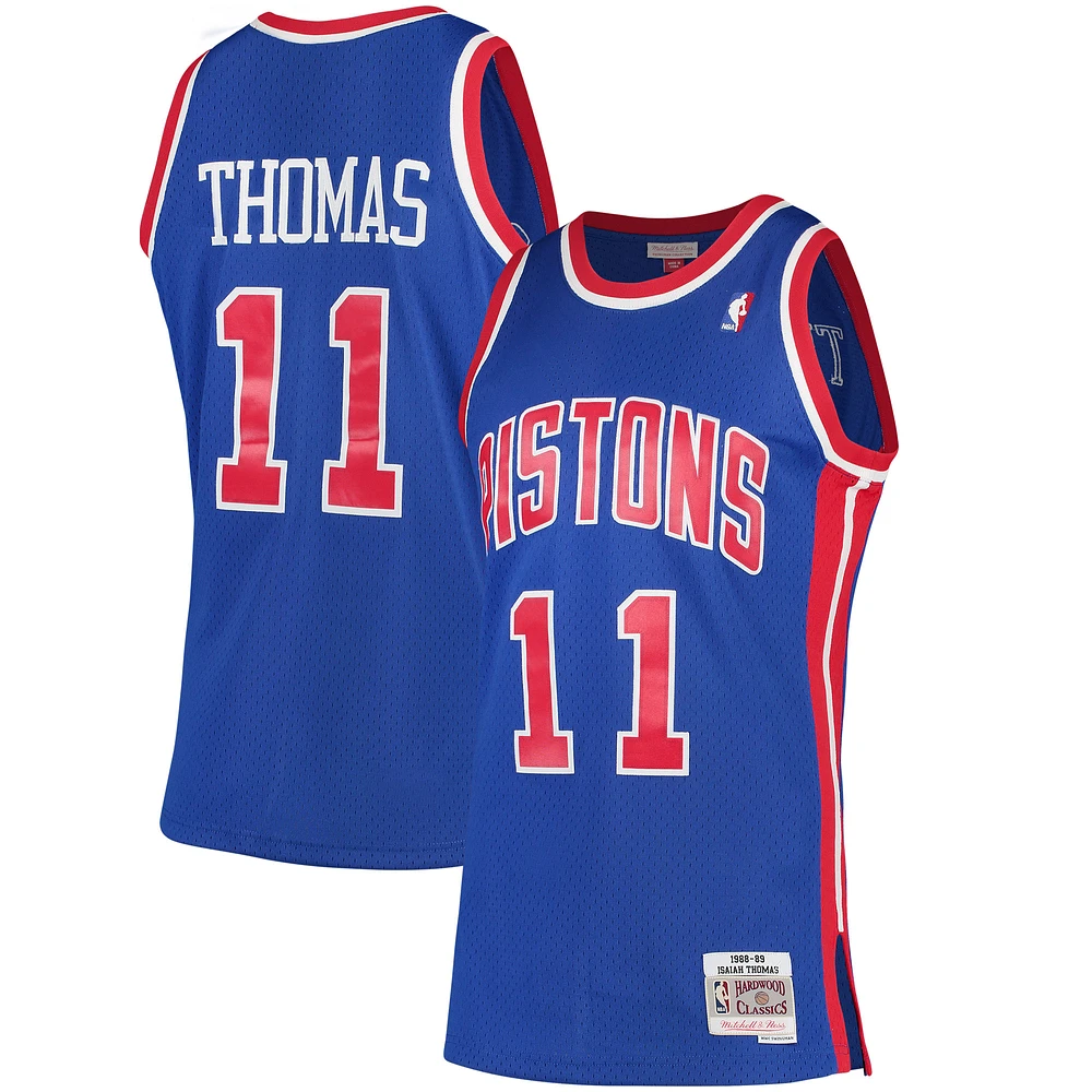 Men's Mitchell & Ness Isiah Thomas Blue Detroit Pistons 1988/89 Hardwood Classics Swingman Jersey