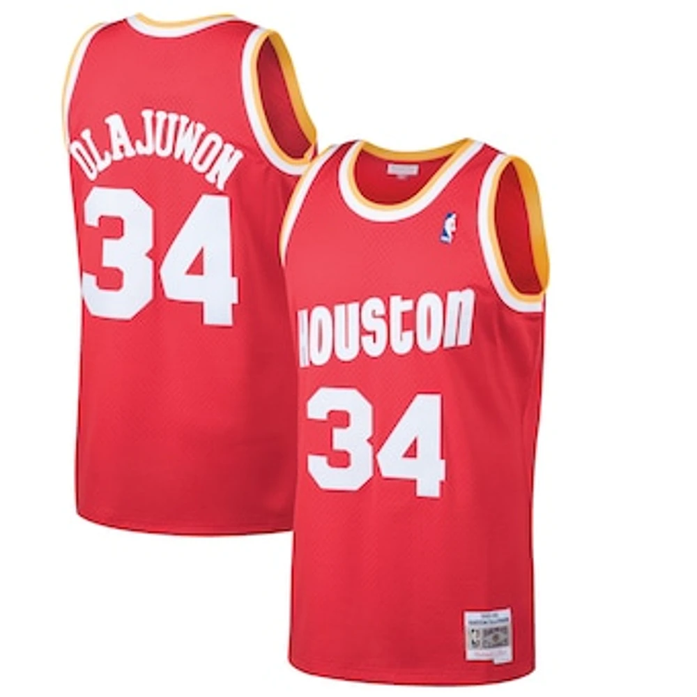 Men's Mitchell & Ness Hakeem Olajuwon Red Houston Rockets 1993/94 Hardwood Classics Swingman Jersey