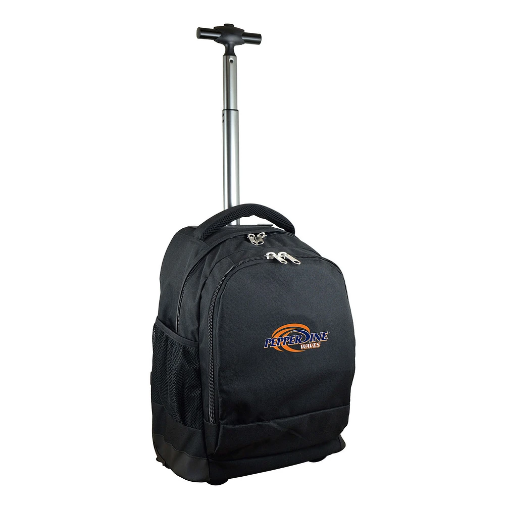 Black Pepperdine Waves 19'' Premium Wheeled Backpack