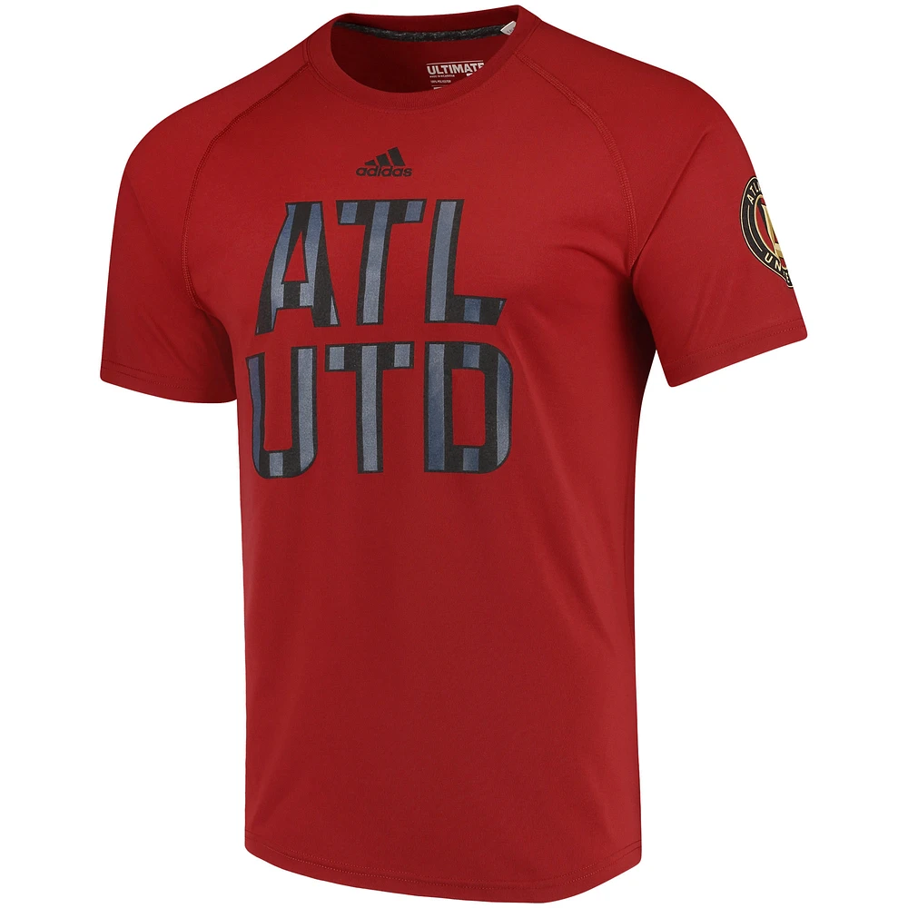 Men's adidas Red Atlanta United FC Alternate Logo Ultimate Jersey Hook climalite T-Shirt