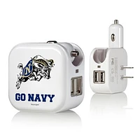 Navy Midshipmen 2-In-1 USB Charger
