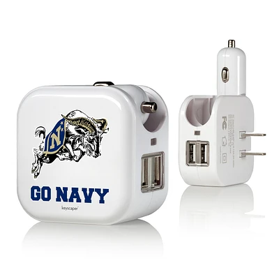 Navy Midshipmen 2-In-1 USB Charger