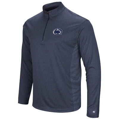 Men's Colosseum Heathered Navy Penn State Nittany Lions Audible Lightweight Windshirt Quarter-Zip Pullover