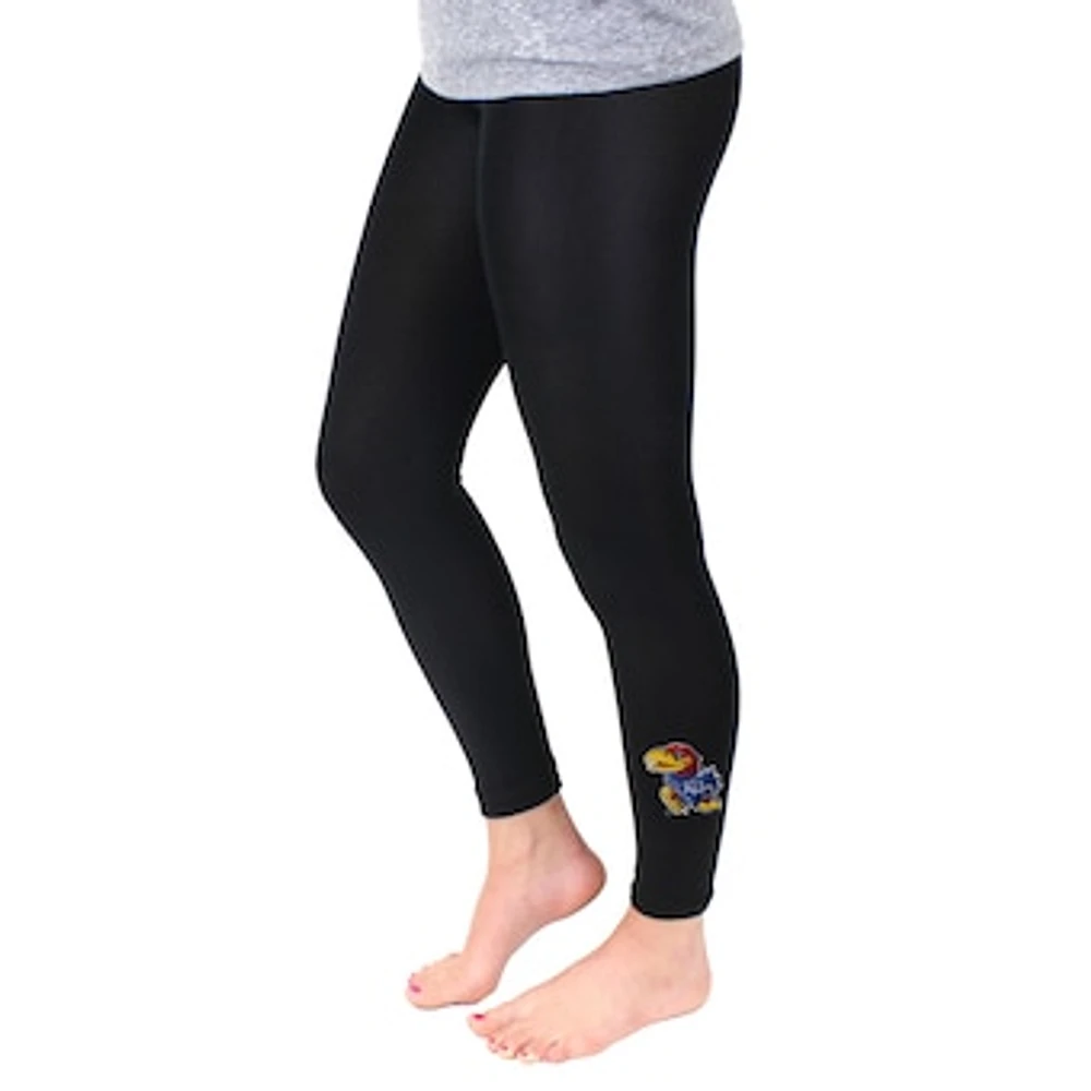 Women's ZooZatz Black Kansas Jayhawks Fleece Leggings