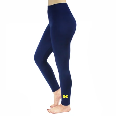 Women's ZooZatz Navy Michigan Wolverines Fleece Leggings