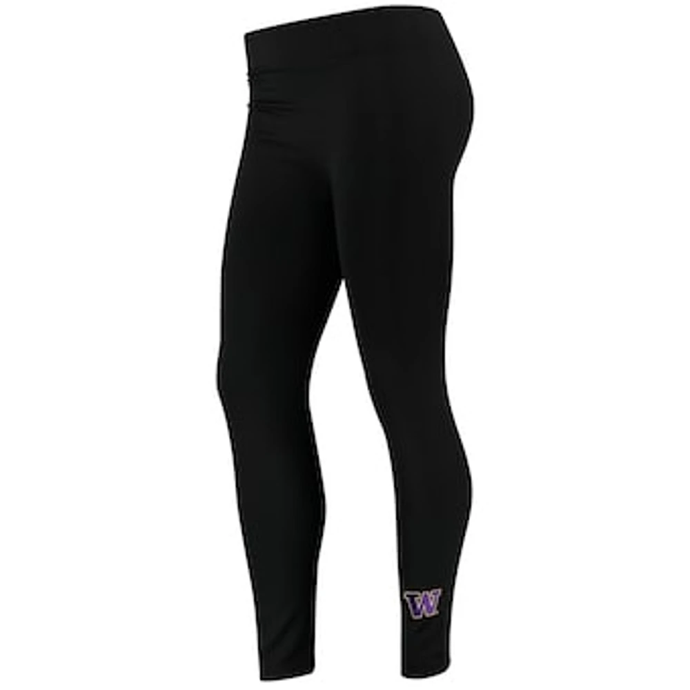 Women's ZooZatz Black Washington Huskies Fleece Leggings