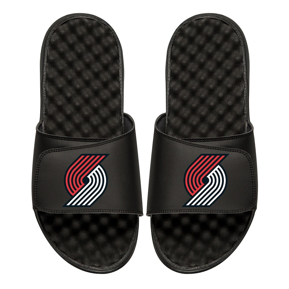 Men's ISlide Black Portland Trail Blazers Personalized Primary Slide Sandals