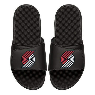 Men's ISlide Black Portland Trail Blazers Personalized Primary Slide Sandals
