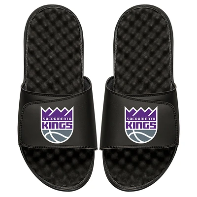 Men's ISlide Black Sacramento Kings Personalized Primary Slide Sandals