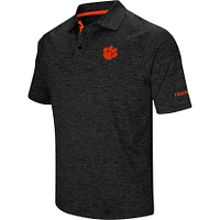 Men's Colosseum Black Clemson Tigers Down Swing Polo